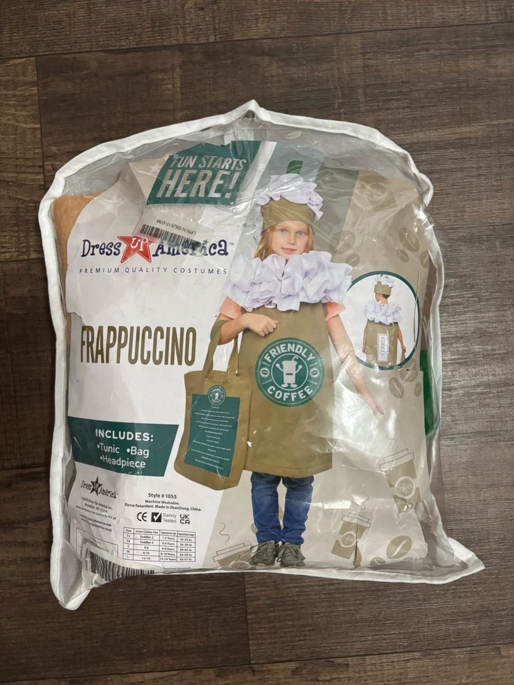 Frappuccino Dress Up America Castume Set For Kids NEW Size L (12-14)